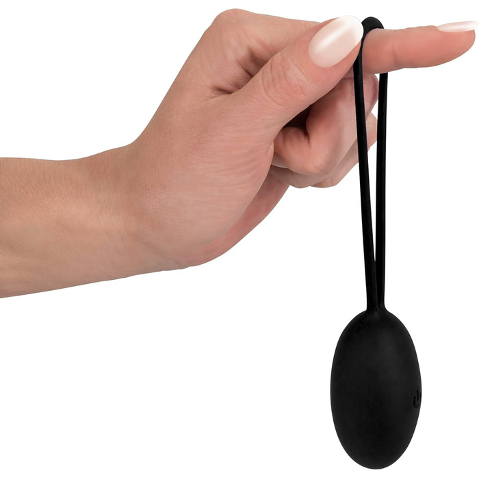 Vibro-яйце LUST Love Ball: 10 режимів вібрації, стимуляція, м'яка поверхня, з петлею, чорний