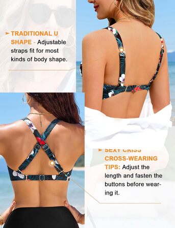 Бікіні жіночий комплект Nadeer: сексуальний V-подібний виріз, push-up, двочастинний, кросовер, висока талія, пляжна мода, рожево-блакитний (S)