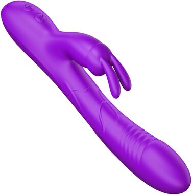 Вібратор для жінок Klitoris та G-точка, Rabbit Silikon, 10 режимів, для пар, фіолетовий