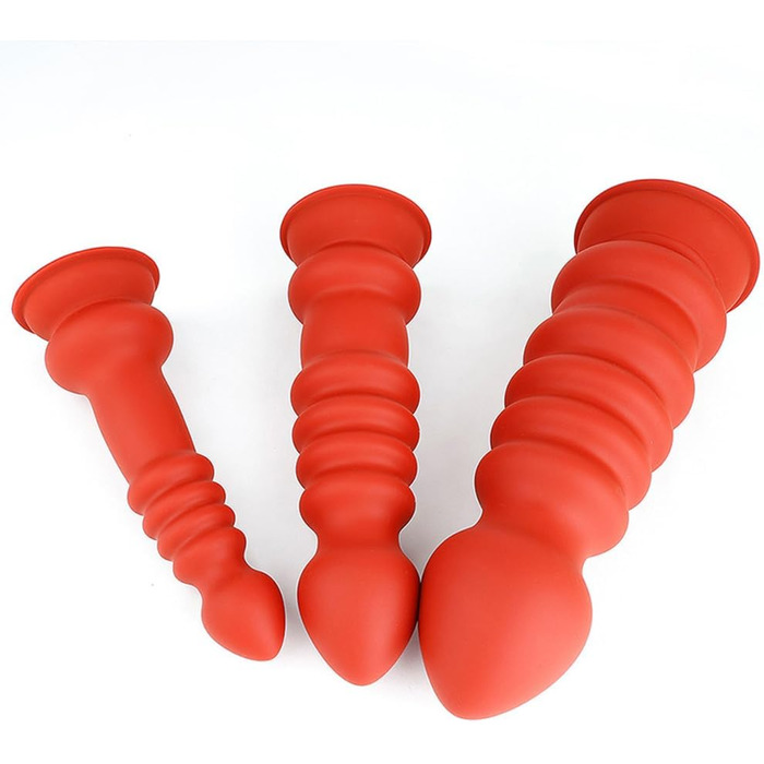 Анальний плаг з м'якого силікону Kuaecr – великий дилдо для ануса з присоскою, тренажер для ануса, іграшки для дорослих (S)