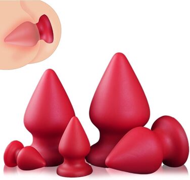 Анальний пробка з силікону NAIXBTY з чашею для масажу G-точки та простати, XL, червона