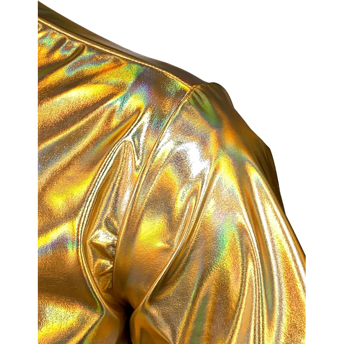 Чоловічий блискучий бронзовий костюм для вечірок JOGAL (золотий блиск, розмір S)