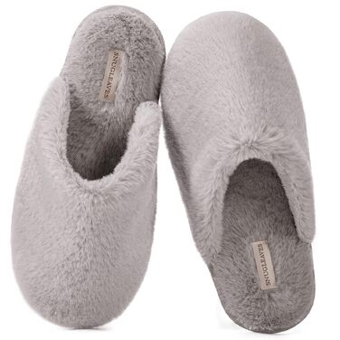 Жіночі домашні капці Snug Leaves з штучним хутром та ефектом пам'яті Memory Foam, сірі, розмір 38/39 EU