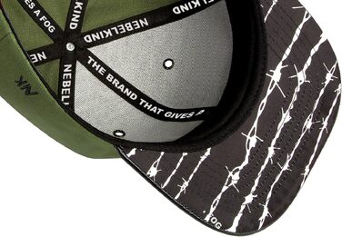 Кепка-снэпбек Nebelkind Unisex з принтом Barbed Wire, регульований розмір, стиль streetwear, колір оливковий