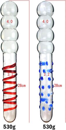 Скляний анальний дildo ScreaAss 28 см з кулями та ланцюгом, G-spot, для чоловіків та жінок, червоний комплект