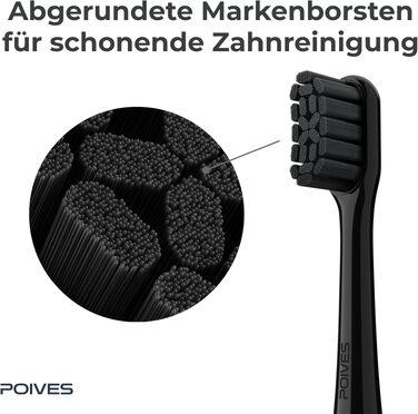 Електрична сонічна зубна щітка POIVES P1 Pro з датчиком тиску, ультразвукова, Onyx Black