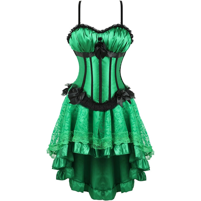 Жіночий корсет-чокер з квітковим принтом, великі розміри, готичний стиль, вінтаж, зелений, #2 XL