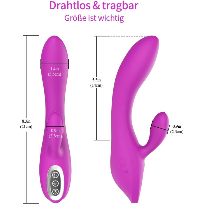 Вібратор для жінок Adorime Silikon Rabbit Vibrator – анальний вібратор, 7 режимів, фіолетовий