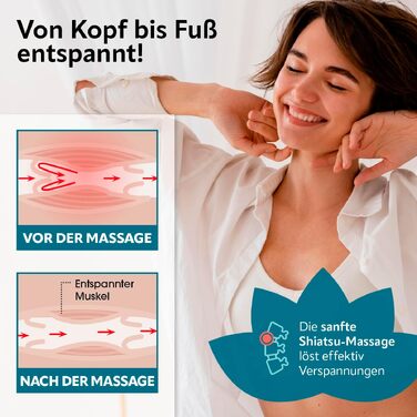 Масажер для шиї та плечей VITALmaxx Shiatsu з функцією підігріву, розминаючий та компресійний масажер для спини та ніг, 8 ротаційних кульок, чорний