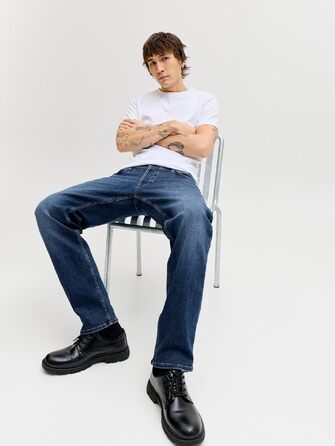 Чоловічі джинси Jack & Jones JJIMIKE Tapered Fit синього кольору, модель JJORIGINAL ST 172 NOOS