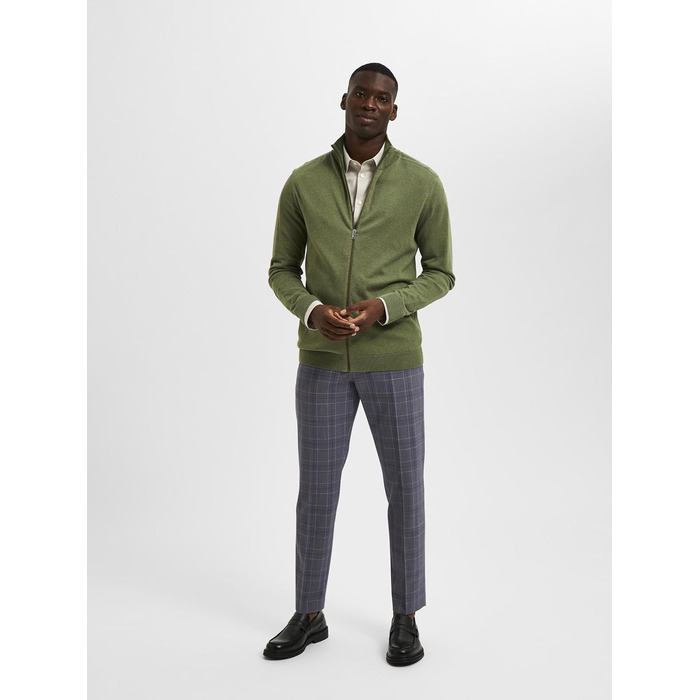 Чоловічий в'язаний кардиган на блискавці SELECTED HOMME, колір Vineyard Green (меланж), розмір L