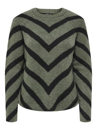 Жіночий в'язаний светр ONLY LIZA Lizard/Black — стильний трикотажний пуловер