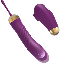 Вібратор Dildovibrator ChicLSQ зі пультом дистанційного керування – 10 режимів стимуляції та 10 режимів вібрації, вібратор G-точки для пар. Потужний та тихий AV-стабілізатор, ідеальний для самостійного та парного задоволення.