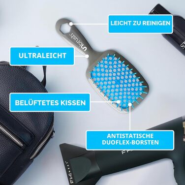 Масажна щітка для волосся FHI Heat UNbrush для розплутування вологого та сухого волосся, антистатичні щетинки DuoFlex, світло-блакитний колір