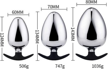 Анальний плаг L-XXL з нержавіючої сталі для чоловіків та жінок. Розширювач для стимуляції простати, SM секс-іграшка для початківців та досвідчених
