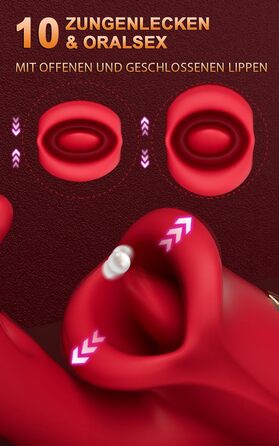 Вібратор для жінок G-Spot з 10 режимами стимуляції язичком, клітором та анального отвору - секс-іграшка для пар (RF14RD)