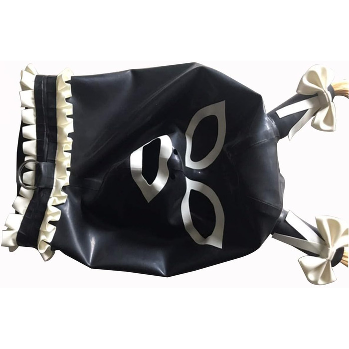 Латексна маска для BDSM, фетіш, бондж, косплей - з мереживом, для тематичних вечірок та Хелловін
