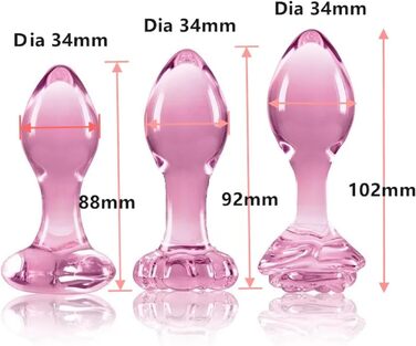 Анальний масажер Buttplug Kleine rosa Glas - набір скляних анальних кульок та дildo для дорослих