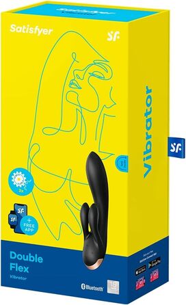 Satisfyer Double Flex Connect: вібратор-зайчик з Bluetooth-керуванням | Для жінок | Водостійкий (IPX7) | Силікон преміум-якість | Інтимні іграшки | Перезаряджається