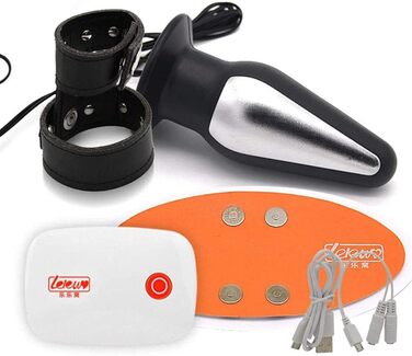 Електростимулятор для дорослих ZTHBYSB SM Folter – комплект з анальним плугом, кільцем для пеніса та пультом дистанційного керування