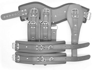 Жіночий боді-нагрудник Hanyi з штучної шкіри та наручниками, регульований, фетиш, відкритий корсет, чорний