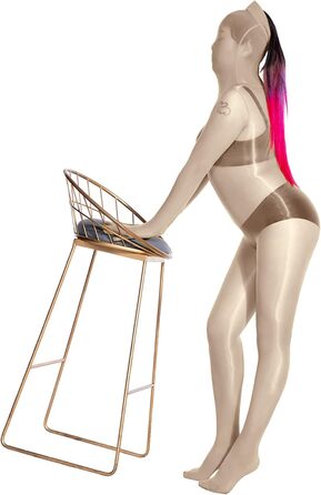 Боді-комбінезон BESYFAY для унісекс з нейлону, з капюшоном, рукавичками та 5 пальцями (колір коричневий, з масажними силіконовими вставками)