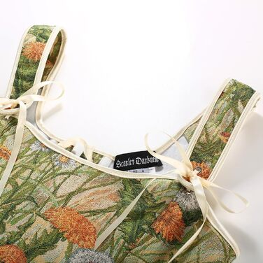 Корсет SCARLET DARKNESS у стилі Ренесанс з квітковим принтом, жовті квіти (44)