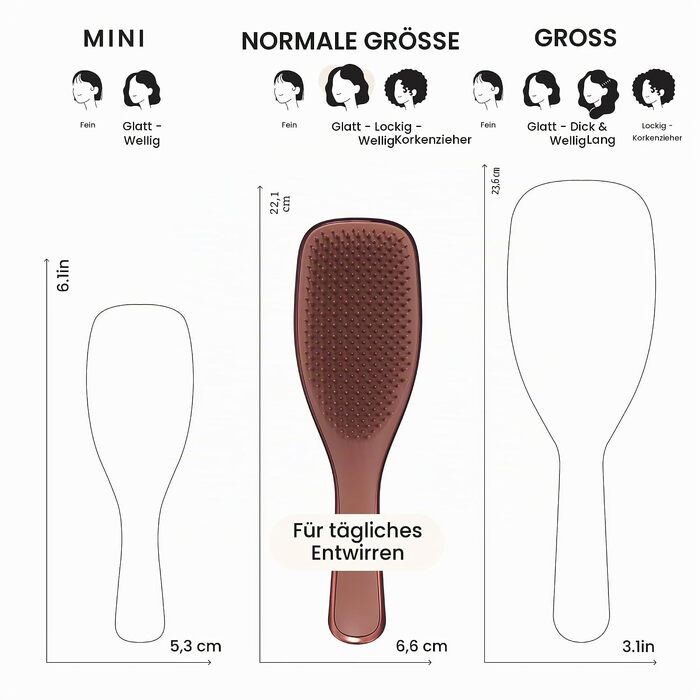 Щітка для волосся Tangle Teezer Ultimate Detangler для вологого та сухого волосся всіх типів, розплутуюча з дворівневими щетинками, колір Шоколадна бронза