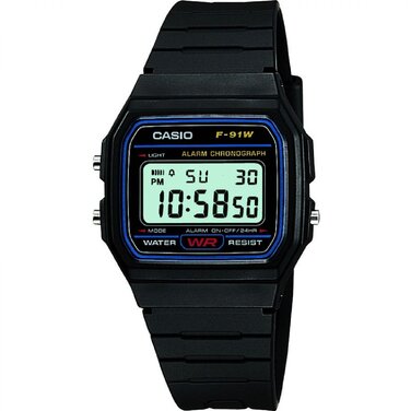 Цифровий унісекс годинник Casio Collection F-91W чорний