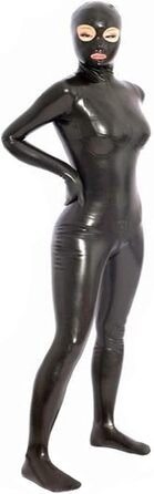 Латексний комбінезон для жінок: чорний, сексуальний, на блискавці, для клубів та сцен, XL