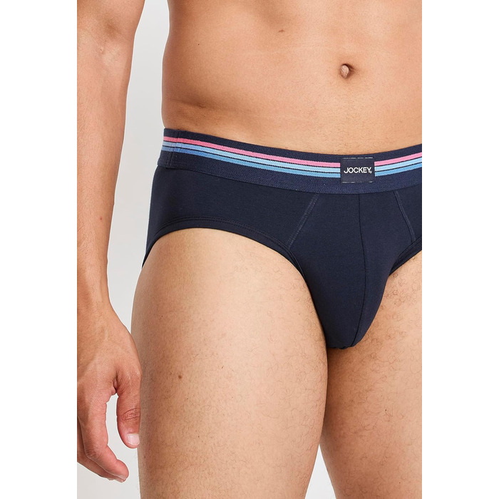 Труси чоловічі Jockey Cotton Stretch, 3 шт. (M, Picasso Blue) - бавовна з еластаном, середньою талією