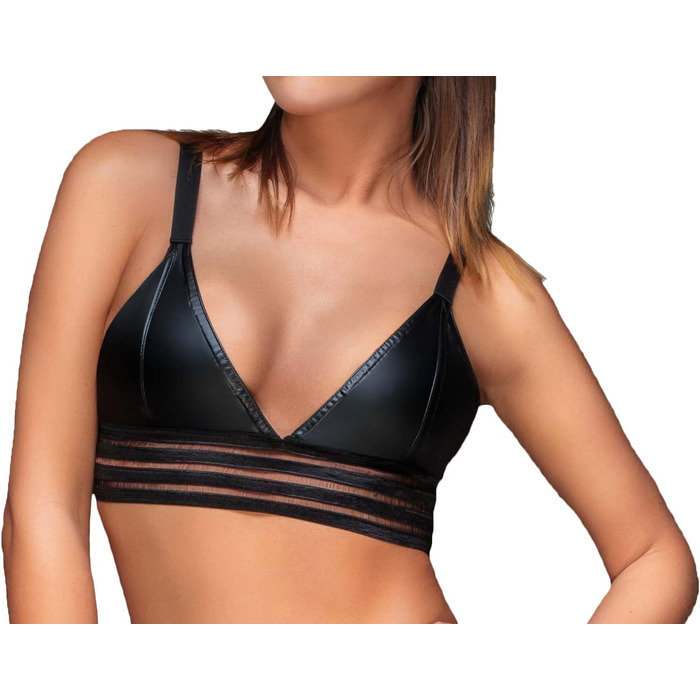 Чорний бралетта Wetlook з еластичними смугами Noir Handmade для жінок, розмір M