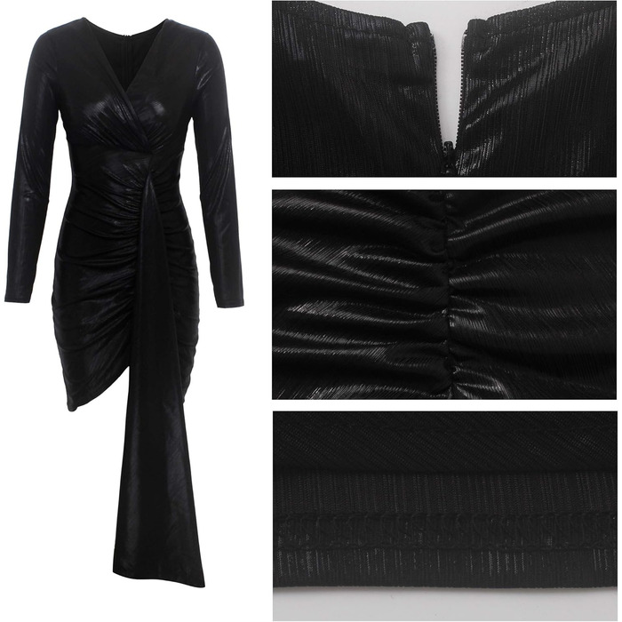 Жіноча сукня Yiershu Yes11942 класична чорна A-силует 3XL