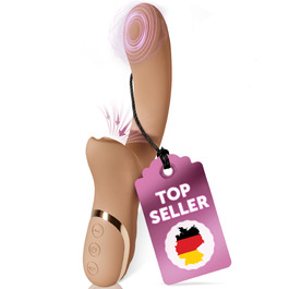 Вібратор Intima Félin Druckwellen для жінок – стимулятор клітора з насадкою-помпою + вібратор G-точки – подвійна функція помпи та вібрації, 20 режимів, тихий та перезаряджуваний – Mocca Mouse