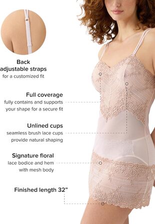 Нічна сорочка Wacoal Embrace з мереживом, біла (S, Engelsflügel/Rosenstaub)