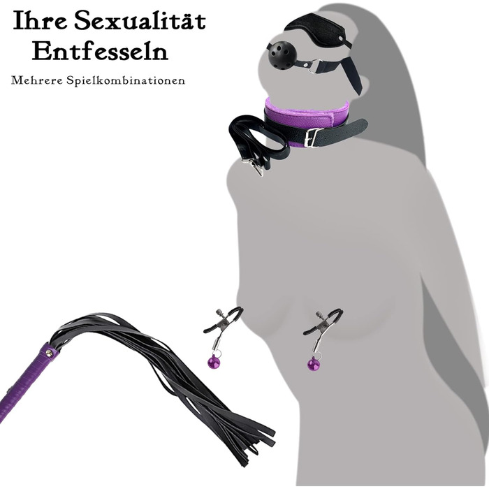 Набір для БДСМ: наручники, аналплаг, чік, пета, набір 18 предметів для пар