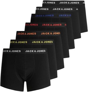 Труси JACK & JONES JACHUEY 7 шт. в упаковці, чорно-білі (S, 7x Black (Logoprint: City Vibe))