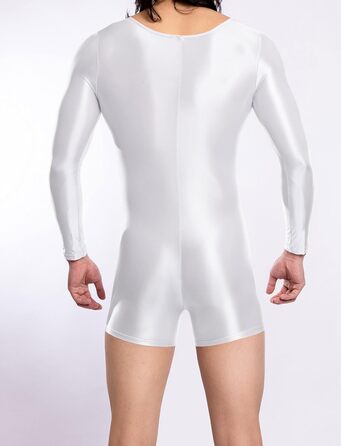 Спортивний комбінезон для чоловіків AIEOE з еластичним блиском, прозорий, облягаючий, для танців та спорту, тіло, розмір XL, білий