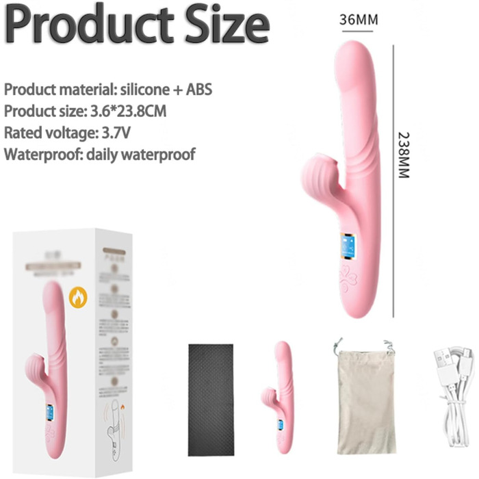 Вібратор Rabbit Silikon для G-точки з 10 режимами та LCD-дисплеєм. Червоний