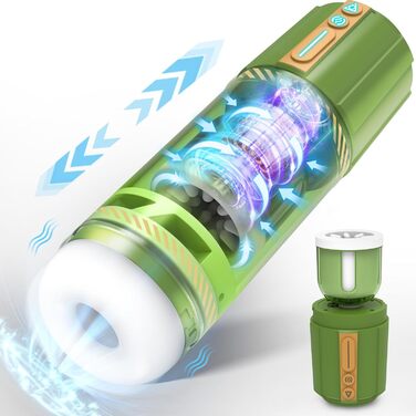 Електричний стакан для мастурбації з 8 обертовими, телескопічною функцією та 5 режимами вібрації. Іграшки для чоловіків, набори вібраторів для мастурбації.