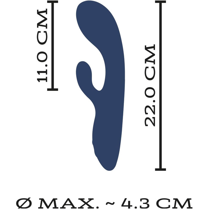 Вібратор Інтенс Кролик Чорний, 4,3 см, для G-точки