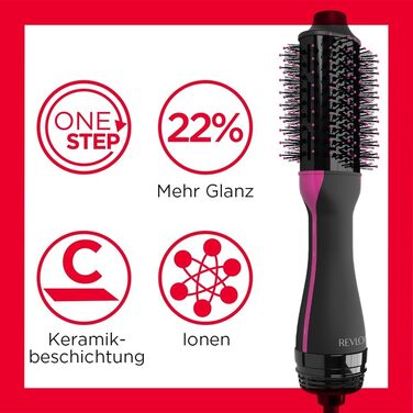 Фен-правитька Revlon Salon One-Step 2-в-1 для короткого та середнього волосся, іонізація та керамічне покриття, RVDR5282UKE, чорний