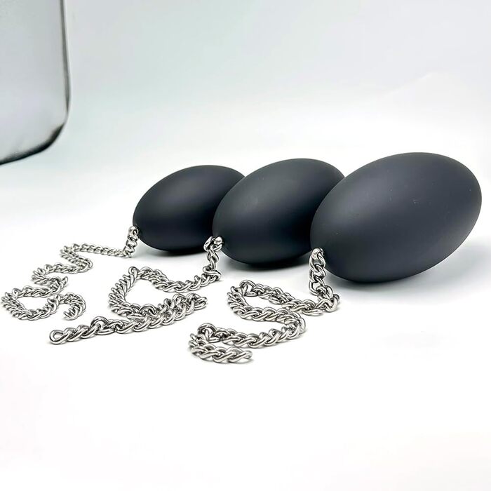 Анальний плагін Jixaxe з ланцюгом, анальні кулі, анальний ділдо, buttplug, великі анальні плагіни з гіпоалергенного силікону, секс-іграшка для жінок та чоловіків, 3 розміри S/M/L, анальні плагіни, секс-іграшки (M: Ø7,5cm)