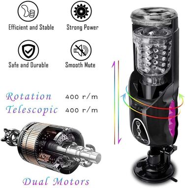 Електричний мастурбатор для чоловіків: 10 режимів, нагрів, автоматичний