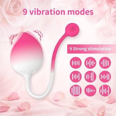Вібратор з дистанційним керуванням та керуванням через додаток, 9 режимів вібрації, для жінок, портативний G-Spot, для пар, білий/рожевий