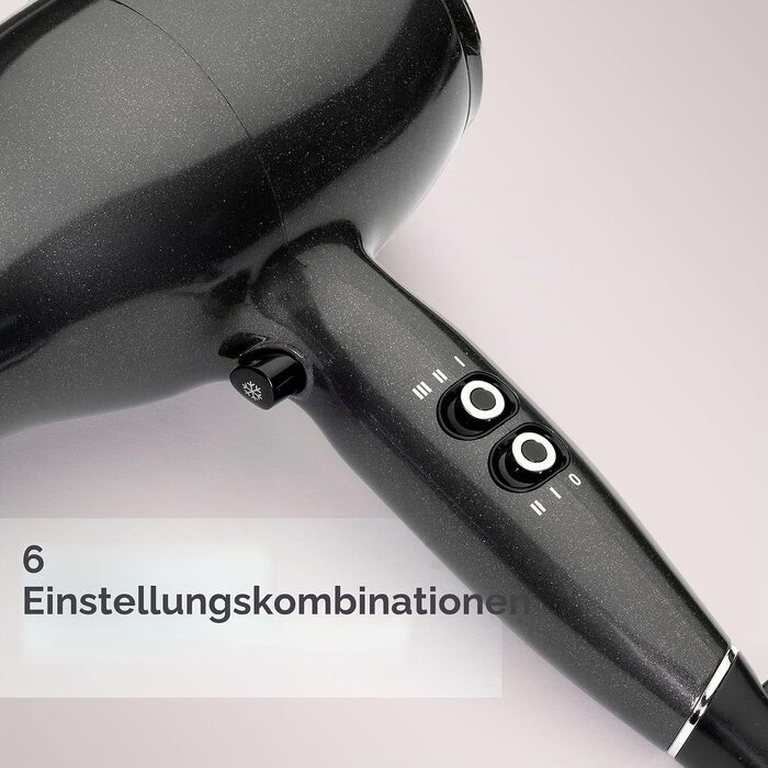 Професійний фен для волосся BaByliss Pro Power 2300W з іонною технологією Anti-Frizz, AC-мотором, 3 температурними та 2 швидкісними режимами, чорний, D5245E