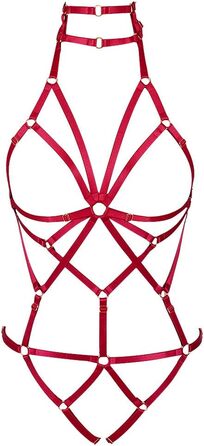 Жіночий корсет-нагрудник BANSSGOTH: стильний аксесуар у готичному стилі, регульований, для фестивалів та вечірок, червоний