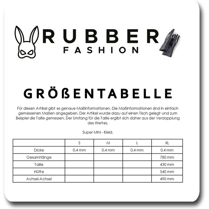 Латексне мініплаття Rubberfashion - чорний латекс, 0.4 мм, глибокий виріз, для жінок XL