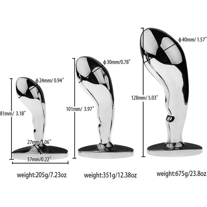 Анальний дildo з нержавіючої сталі з безпечною основою (L) - масажер простати, секс-іграшка для чоловіків та жінок