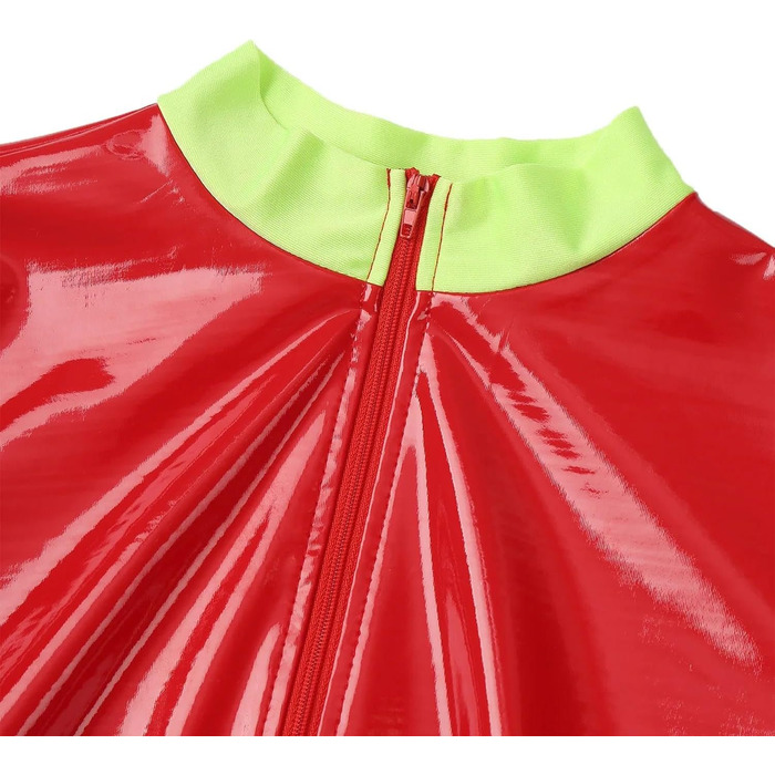 Костюм для косплею GRRKDFQ Erotiek: жіночий еротичний костюм, червоний комбінезон з довгим рукавом на блискавці (розмір L)